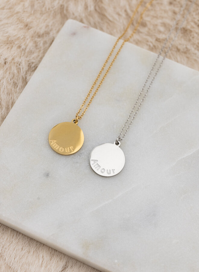Ketting met ronde hanger amour