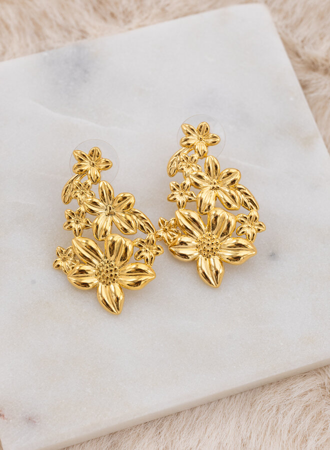 Statement oorbellen bloemen