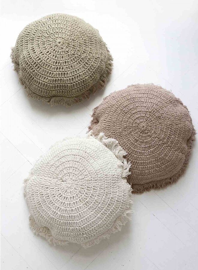 Vloerkussen Rond taupe