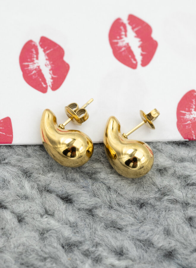 Druppel oorbellen maat S goud