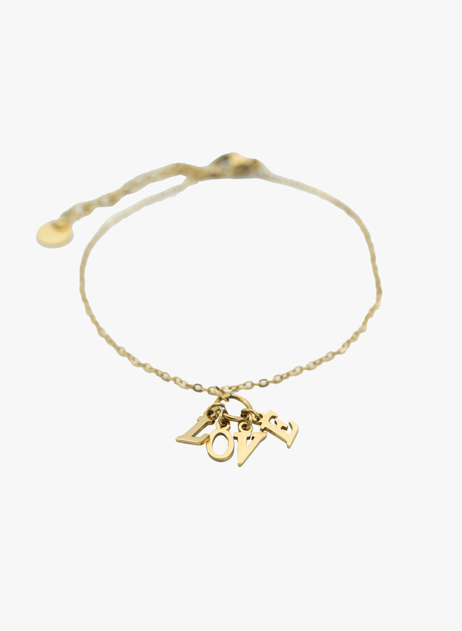 Armband  love letters goud