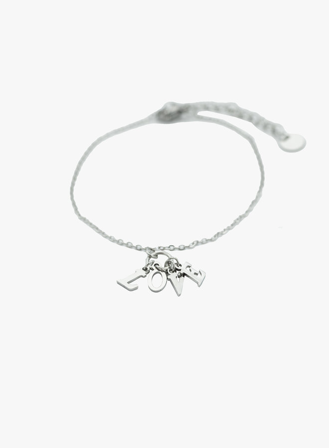 Armband love letters zilver