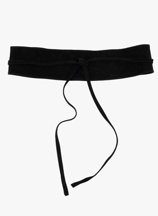 Wikkelriem suede zwart