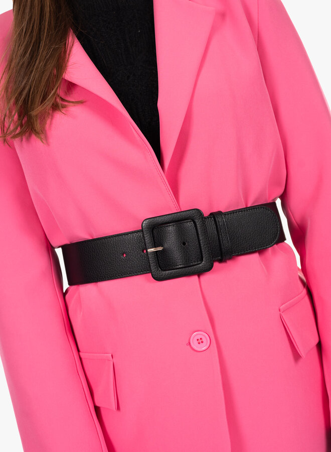 Leren riem breed zwart