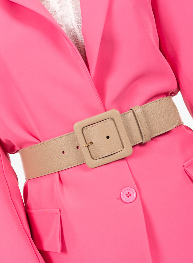 Leren riem breed taupe