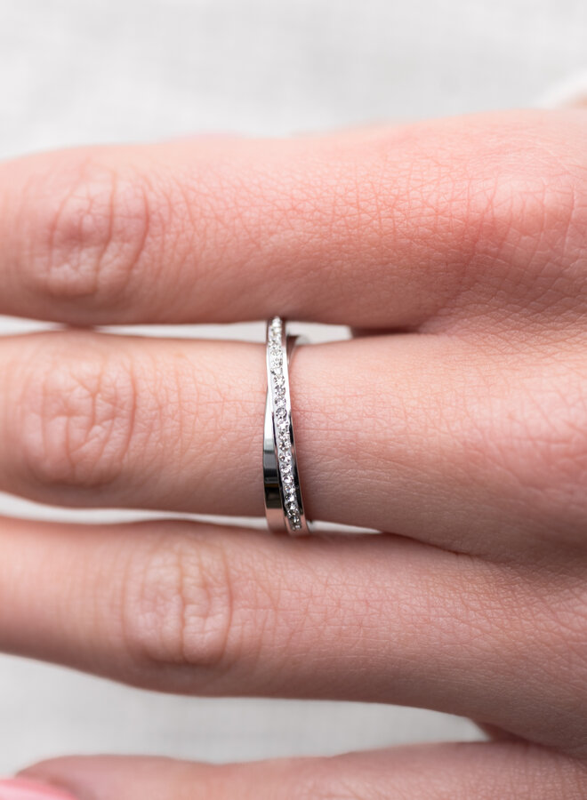 Ring met zilveren glitters