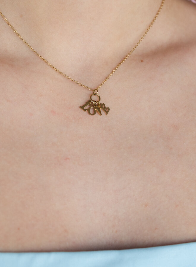Ketting love letters goud