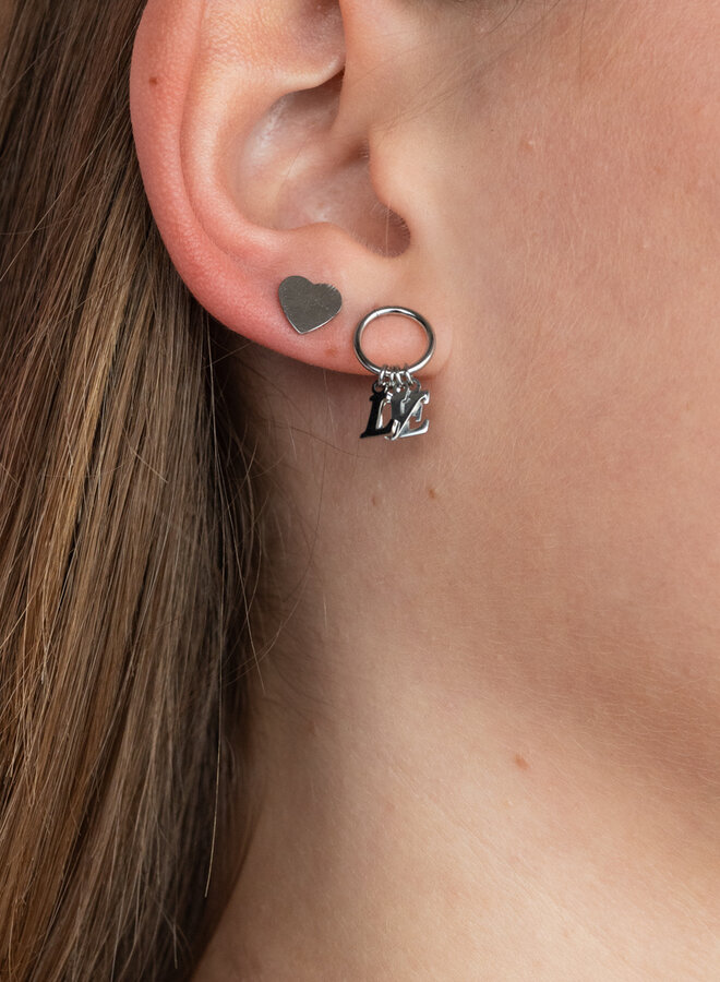 Oorknopjes hart zilver