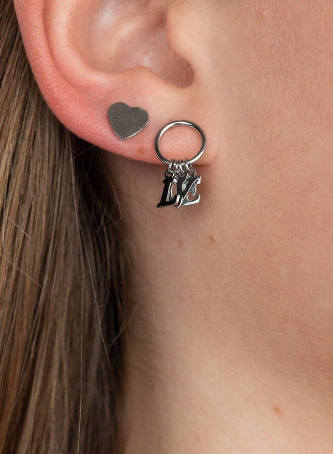 Oorknopjes hart zilver