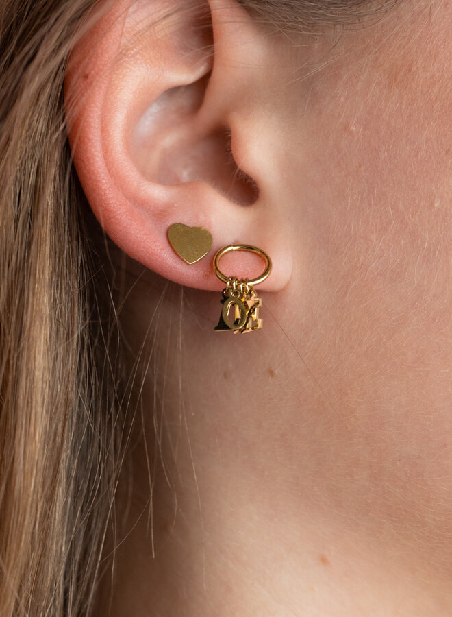 Oorknopjes hart goud