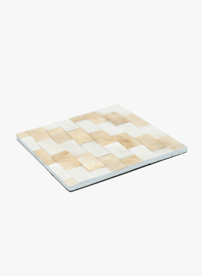 Plateau parelmoer geblokt