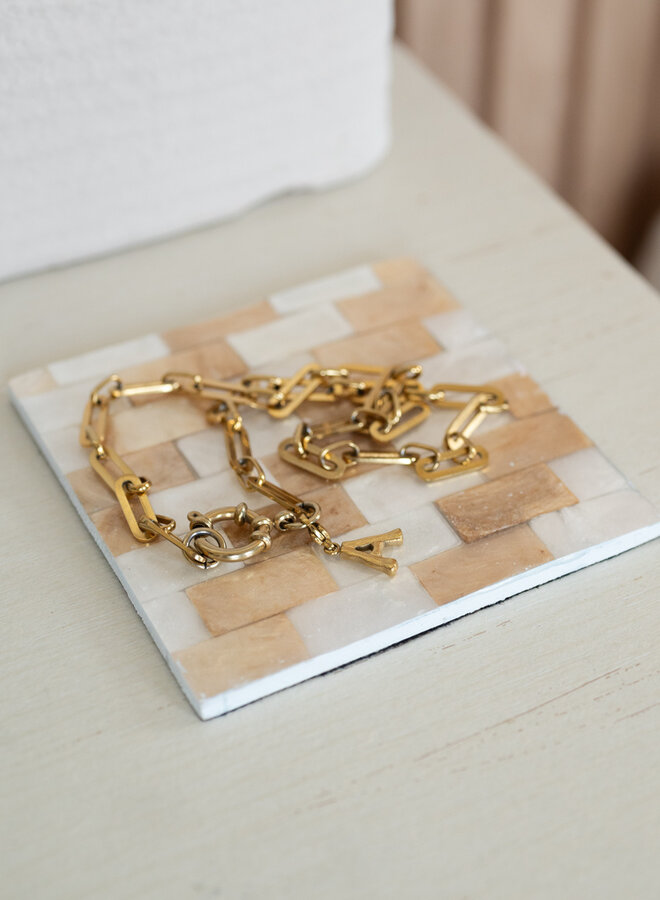 Plateau parelmoer geblokt