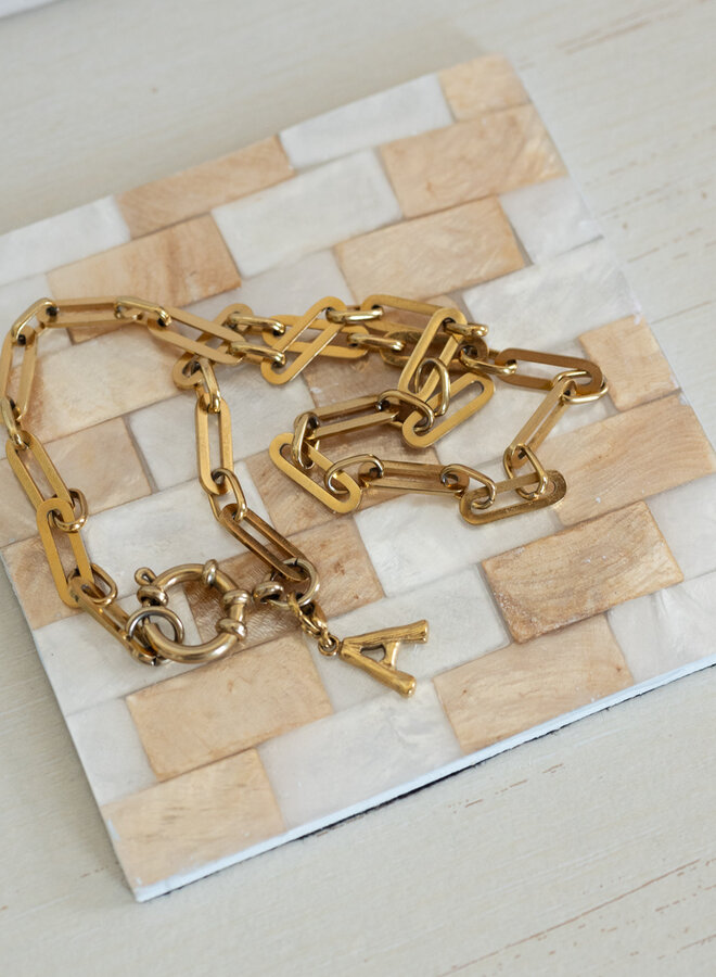 Plateau parelmoer geblokt