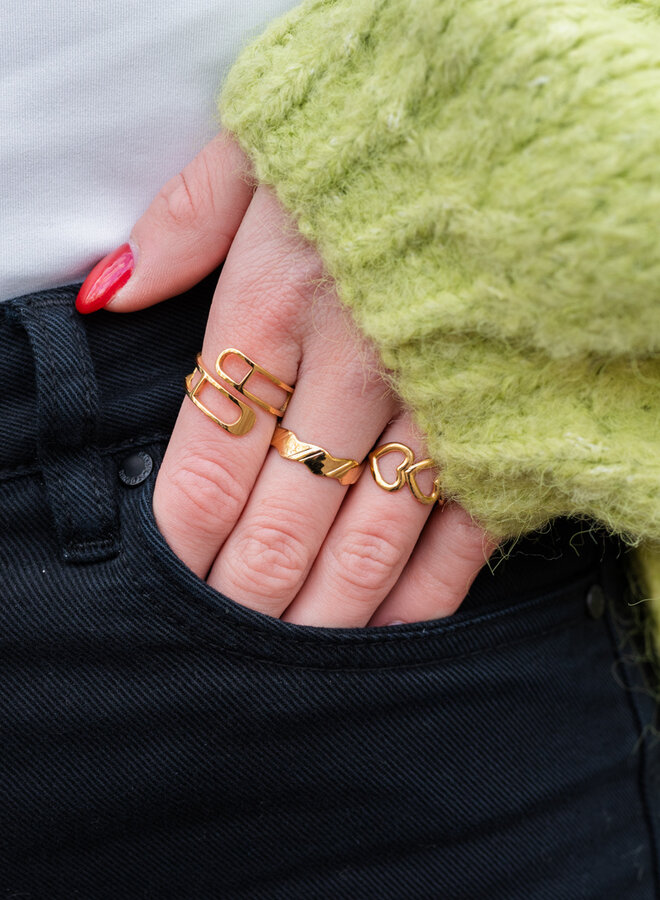 Knijpring twin hearts