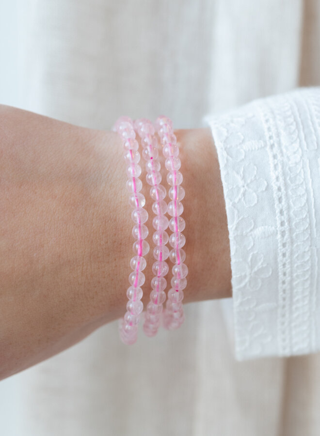 Armband met Rozenkwarts kraaltjes
