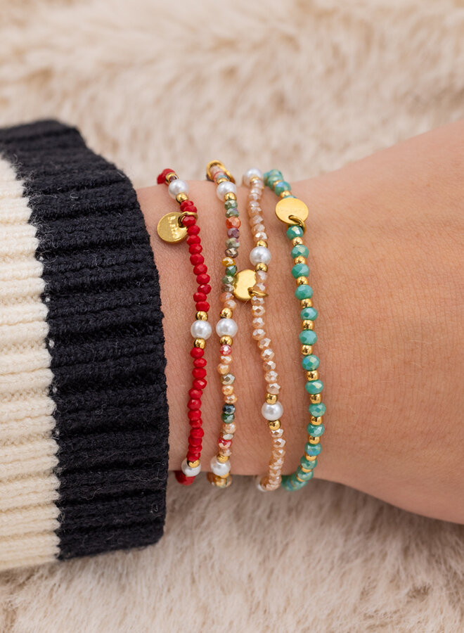 Kralenarmband Sarah zalm