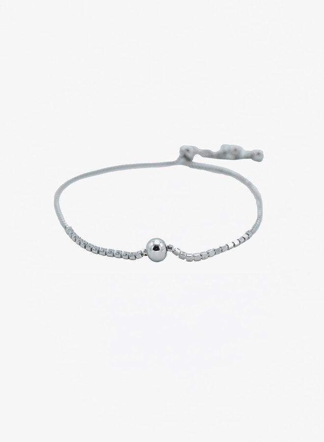 Armband glitter steentjes en balletje