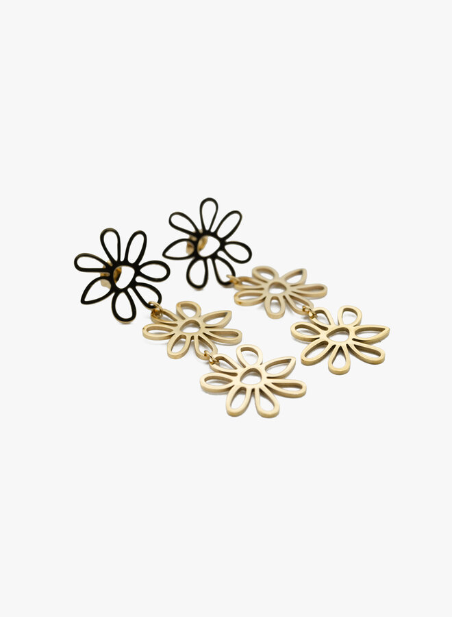 Statement oorbellen open bloem