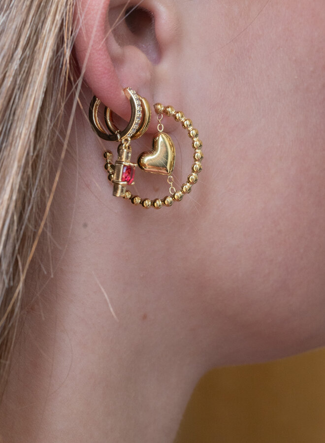 Oorringen dots met hart