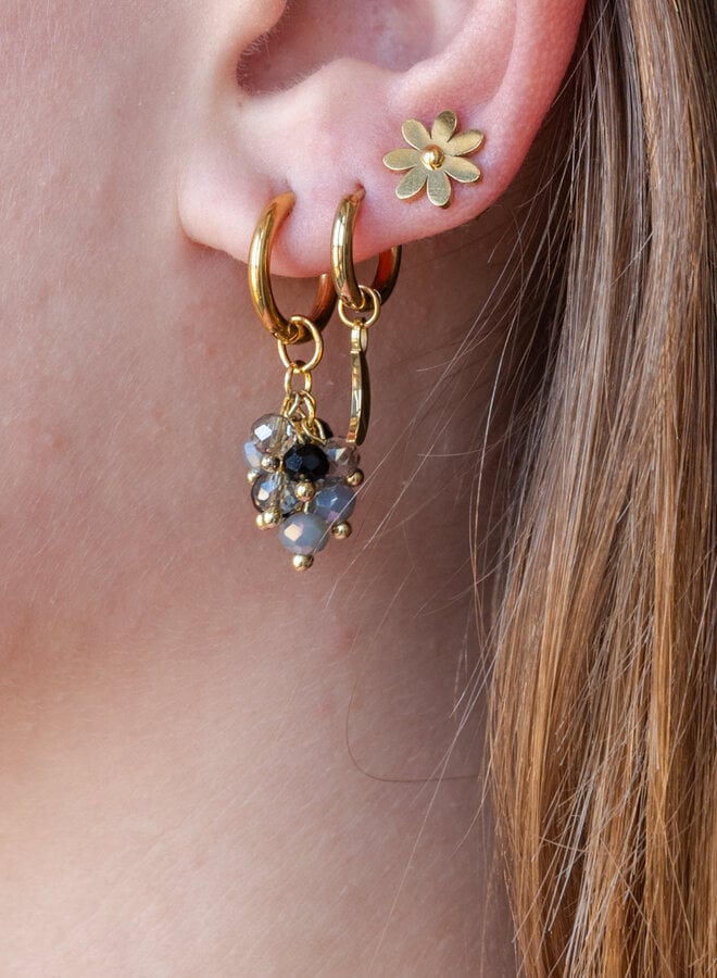 Oorbellen met zwarte kraaltjes