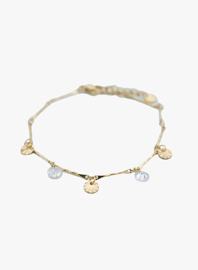 Armband cirkels en witte steentjes