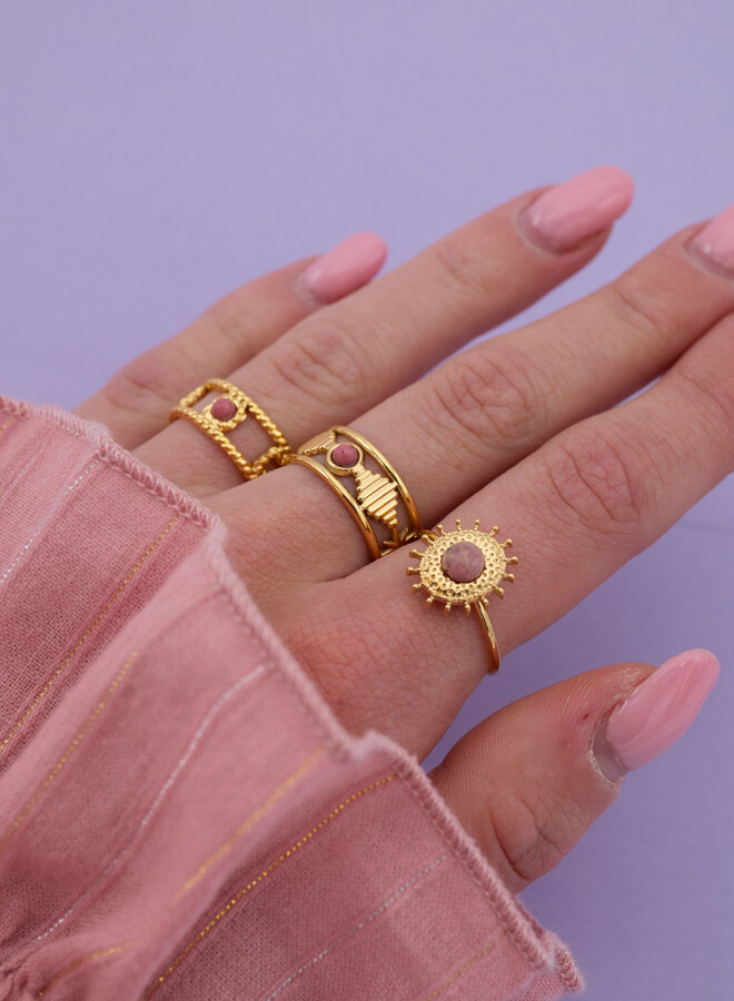 Ring Rhodoniet steen Marjan