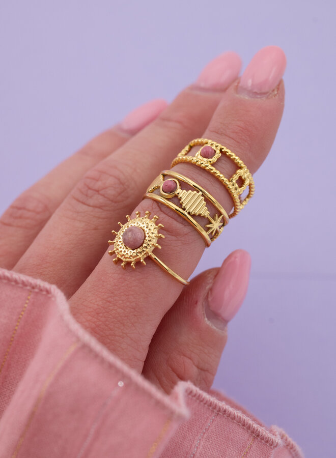 Ring Rhodoniet steen Marjan