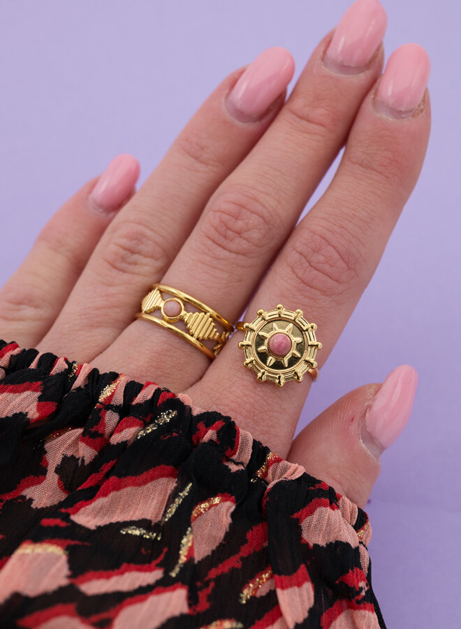 Ring Rhodoniet steen Kim