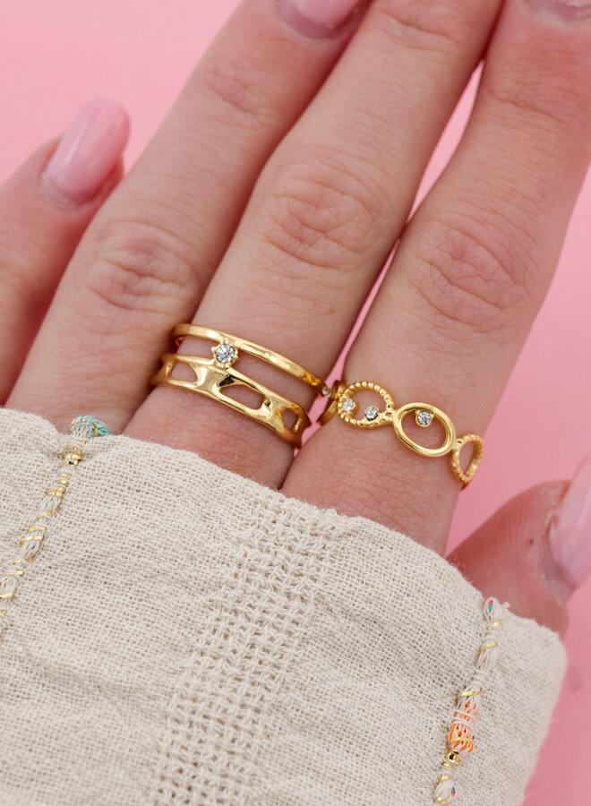 Ring met zilveren steentjes Bea