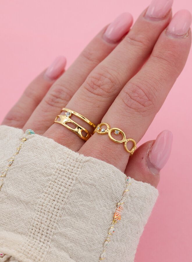 Ring met zilveren steentjes Bea