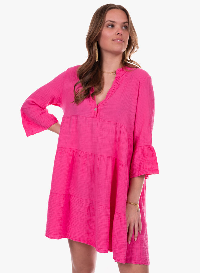 Katoenen jurk Ibiza roze