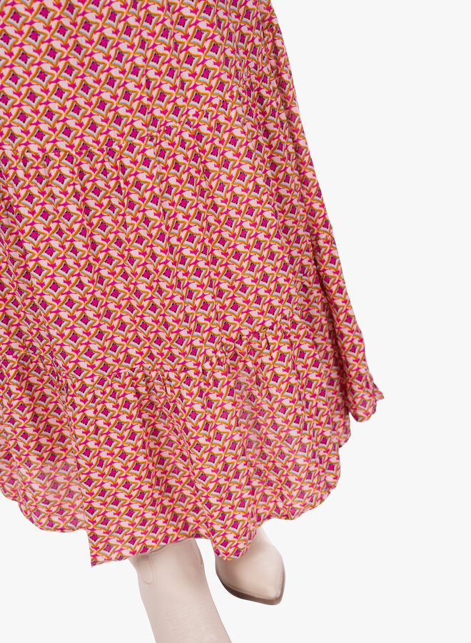 Maxi jurk spaghetti bandjes met print