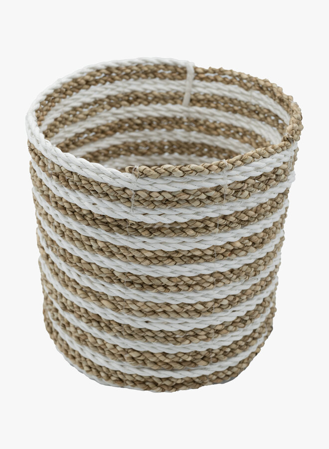 Mand gevlochten beige en wit