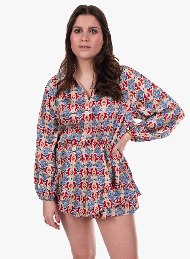 Jumpsuit zomer print rood