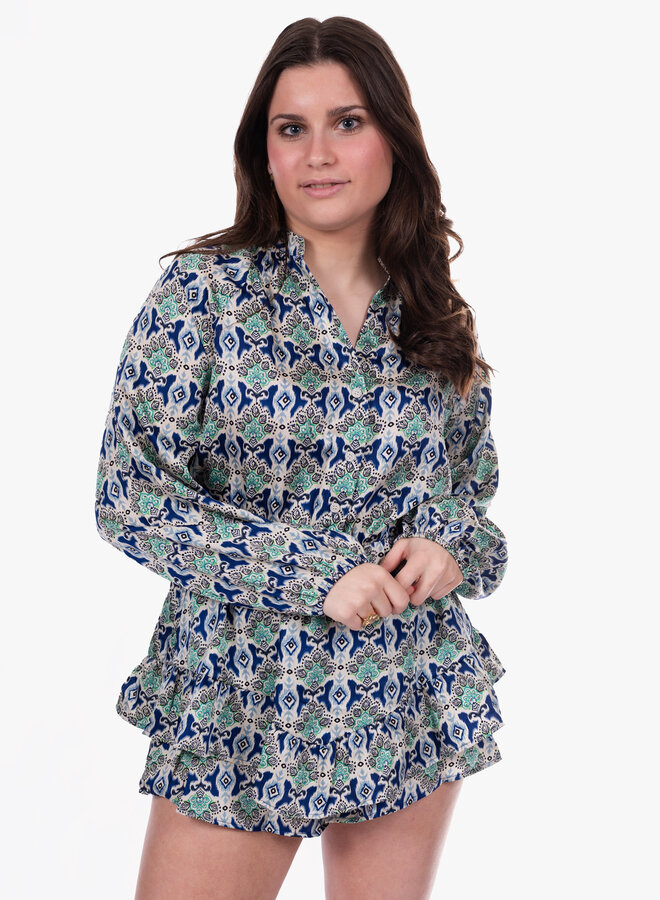 Jumpsuit zomer print blauw