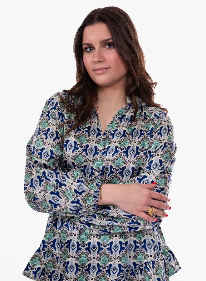 Jumpsuit zomer print blauw