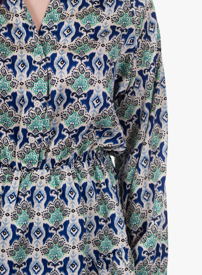 Jumpsuit zomer print blauw