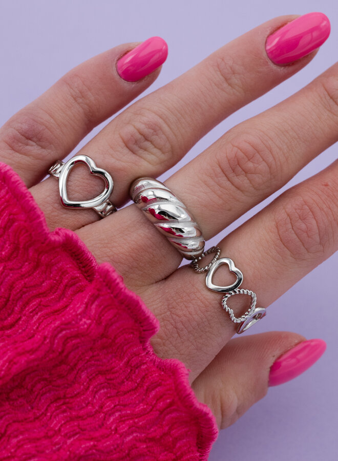 Ring croissant Joke zilver