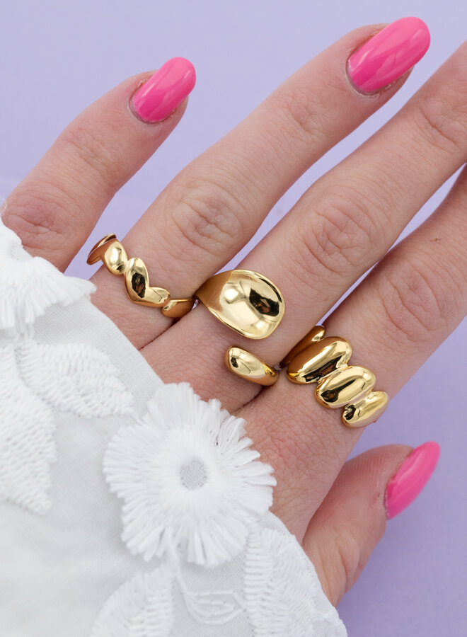 Ring abstract ontwerp goud