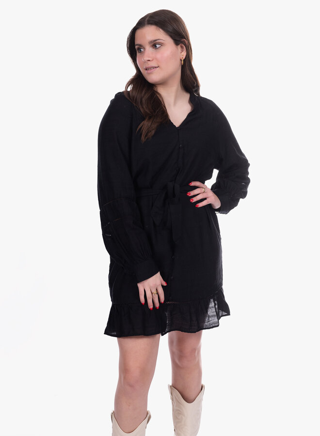 Jurk viscose Loes zwart