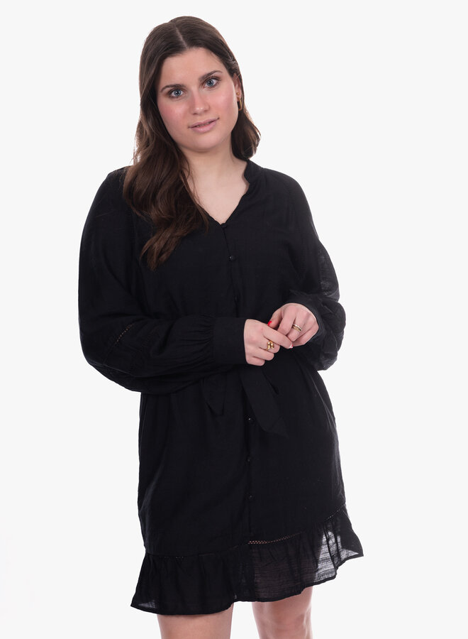 Jurk viscose Loes zwart