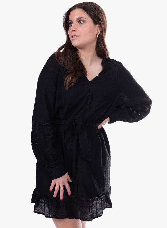 Jurk viscose Loes zwart