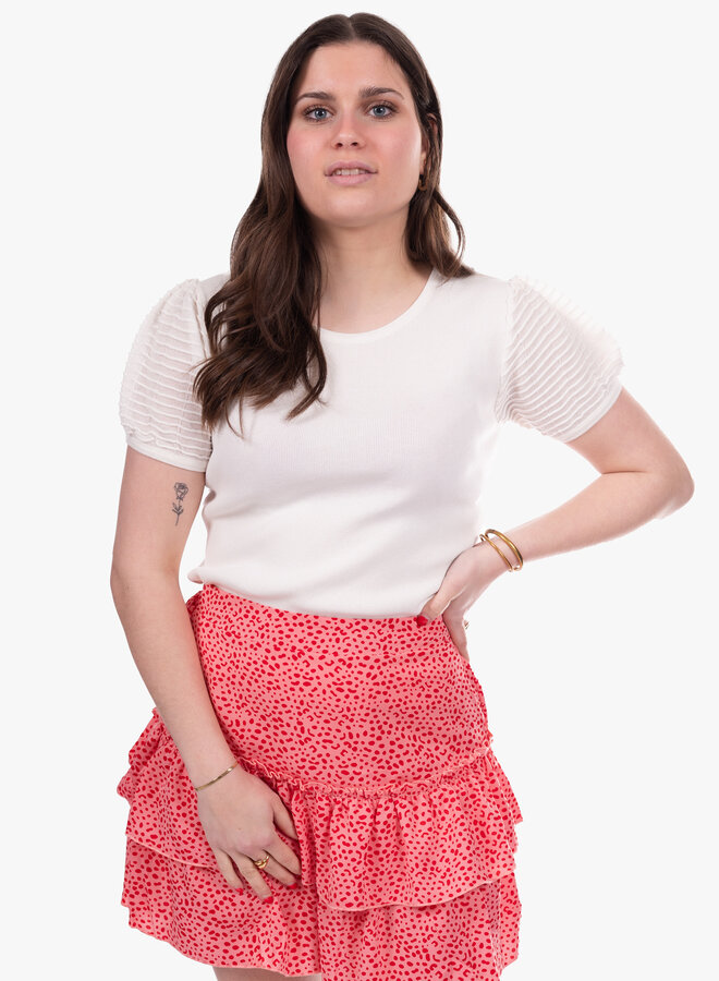 Rok  print rood en roze