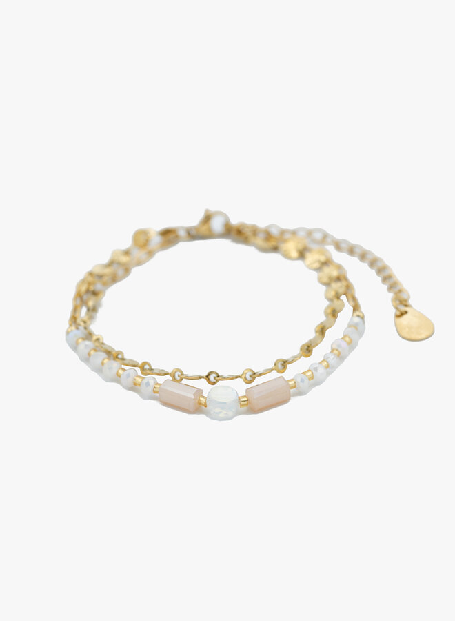 Armband kralen wit Leonie