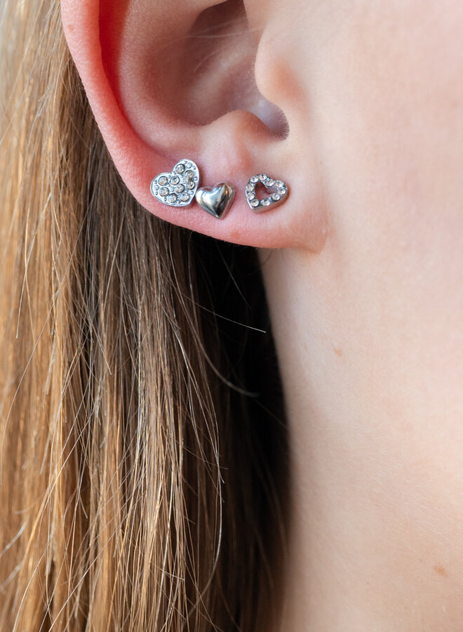 Oorknopjes glitter hartje