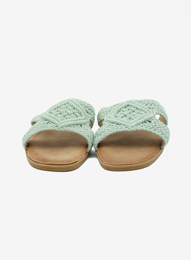 Macrame slippers groen