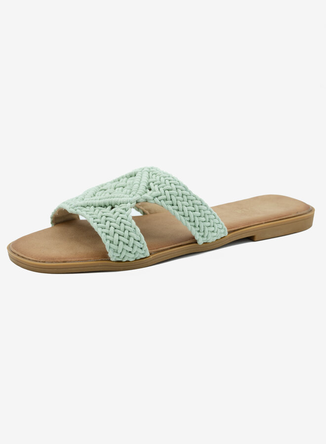 Macrame slippers groen