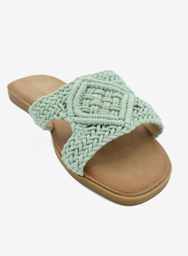 Macrame slippers groen