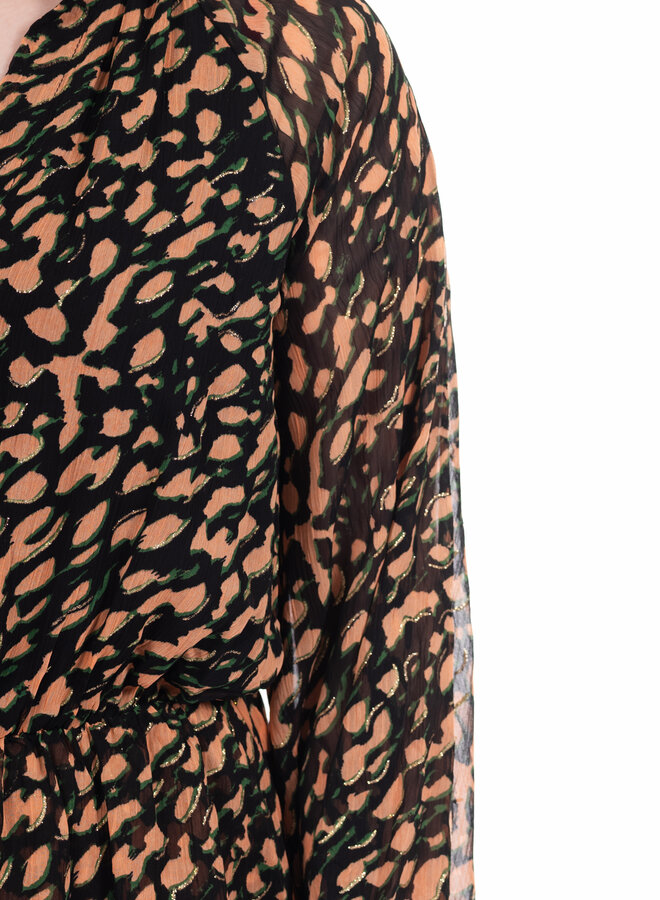 Jumpsuit luipaard print donker