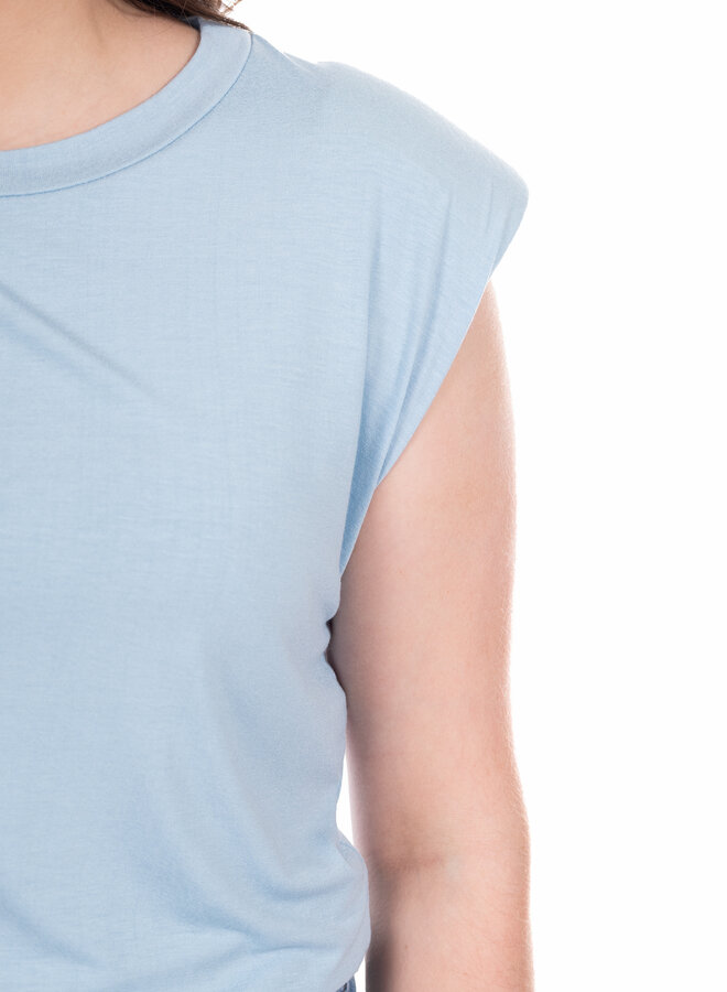 Top basic schoudervulling blauw